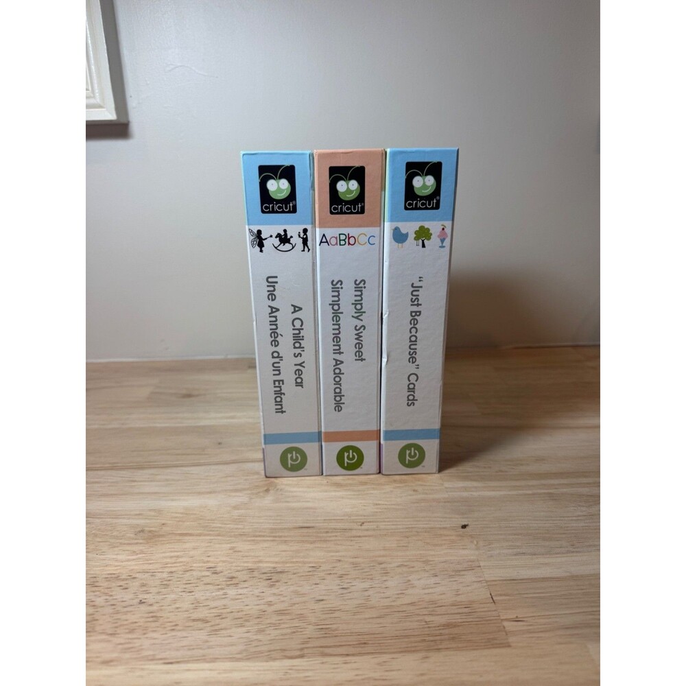 Lot - Cricut 3 cartridges - TESTED WORKING: SIMPLY SWEET, A CHILDS YEAR, CARDS